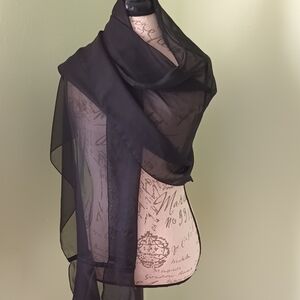 Reaction Kenneth Cole Black Sheer Wrap Occasion, Casual, Lightweight, Holiday